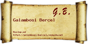 Galambosi Bercel névjegykártya